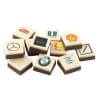 Logoblokje chocolade - 11 gram per stuk - melk - vanaf 48 stuks in tray