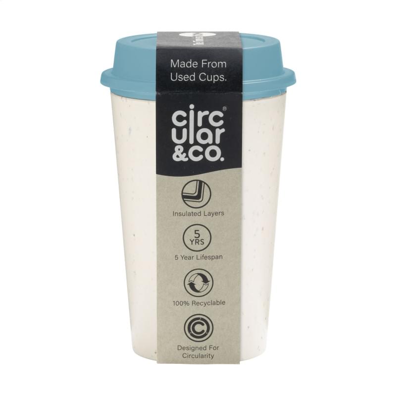 Circular&Co koffiebeker 340ml- PP - dubbelwandig - drukdeksel