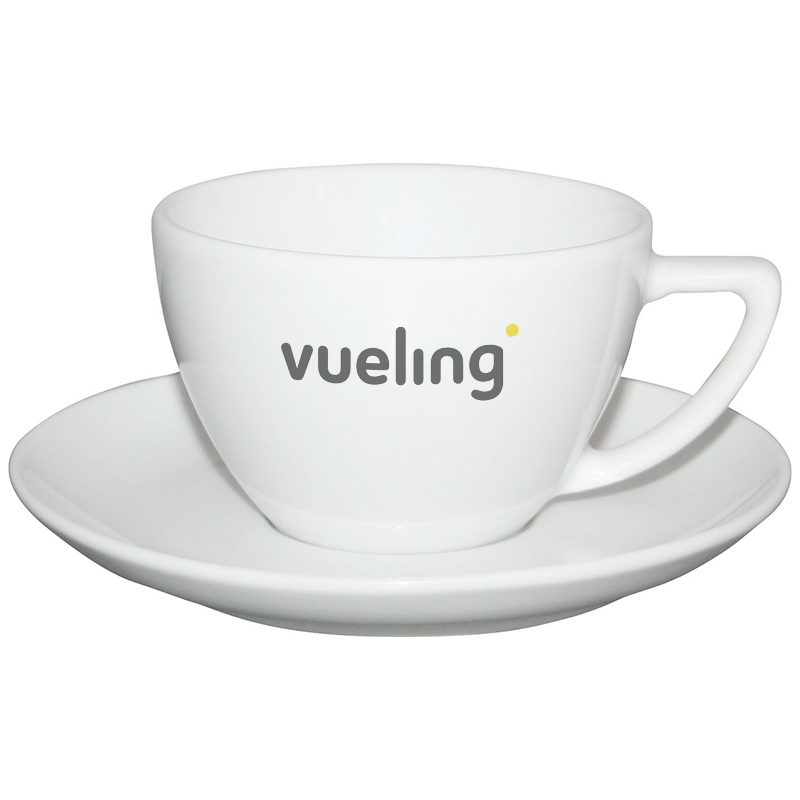 Cappuccino kop en schotel - 200ml - porselein - wit 