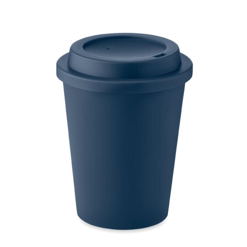 Nola beker 300ml - PP - dubbelwandig - met drukdeksel
