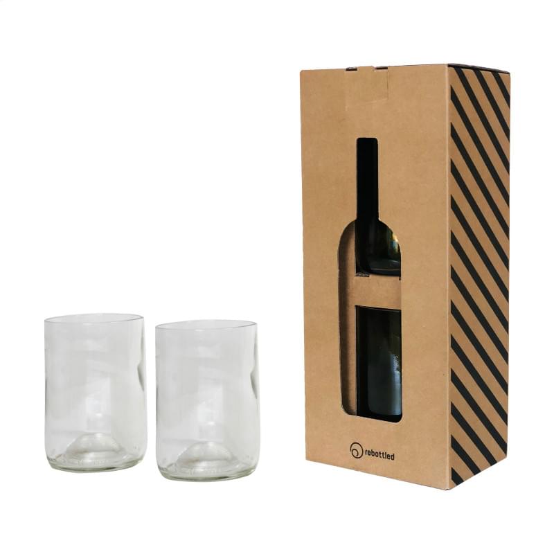 Rebottled® tumbler set - 400ml - glas - 2 stuks