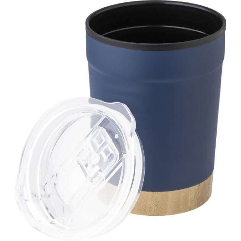 Sophia beker 300ml - RVS - PP binnenzijde - PS deksel - Bamboe bodem