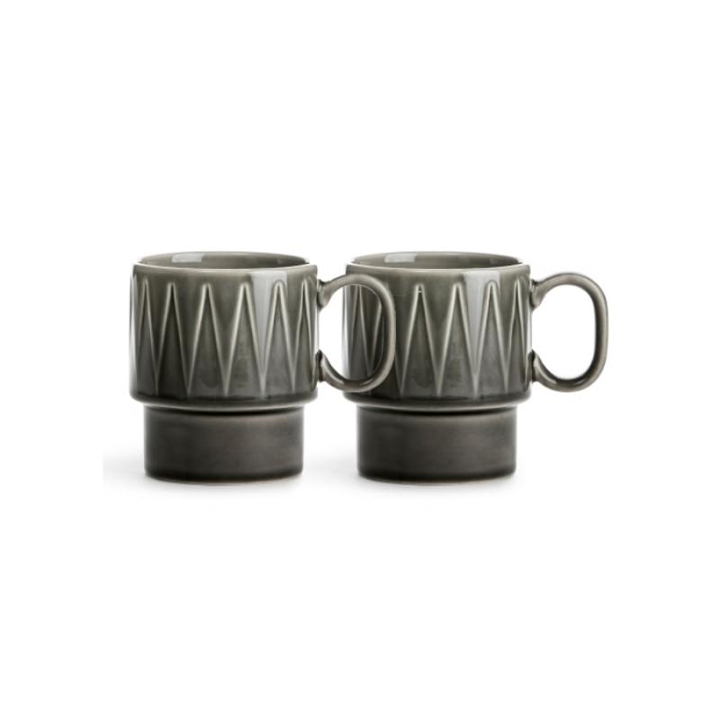 Sagaform koffiemok 250ml - keramiek - gekleurd - 2 stuks - geschenkverpakking