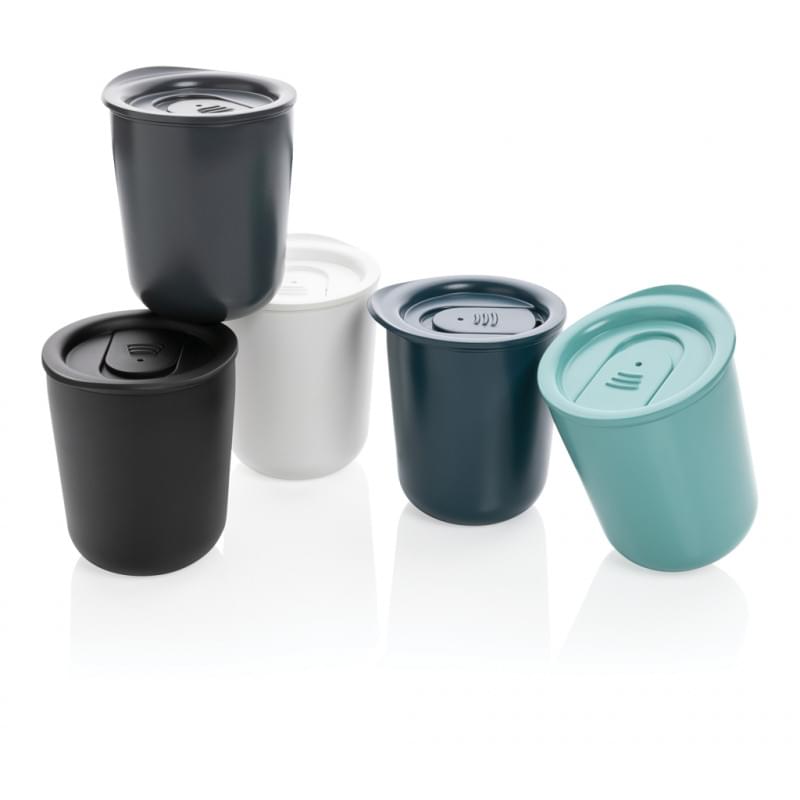 Antimicrobiële koffiebeker 250 ml - PP - morsbestendig - metalen isolatie