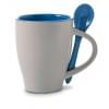 Mok 300ml - keramiek - gekleurde binnenkant met lepel 