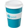 Americano® beker 300ml - PP - dubbelwandig - met drukdeksel en siliconen sleeve
