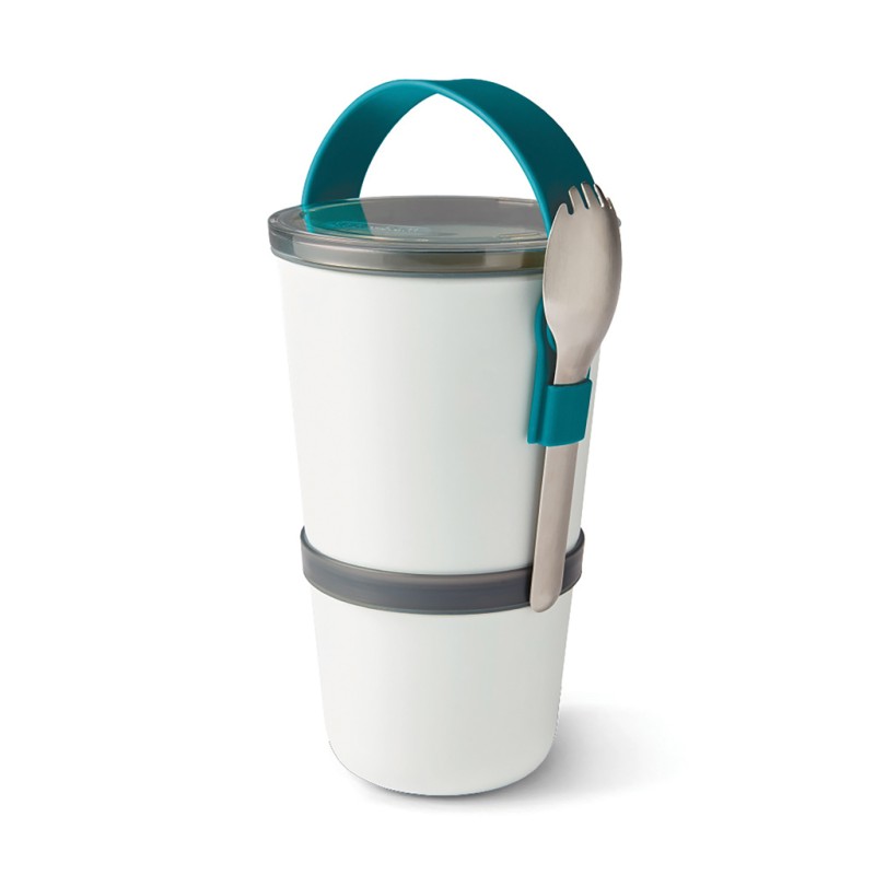 Black+Bum lunchpot - PP - 0,9 L - 2 waterdichte potten - RVS spork