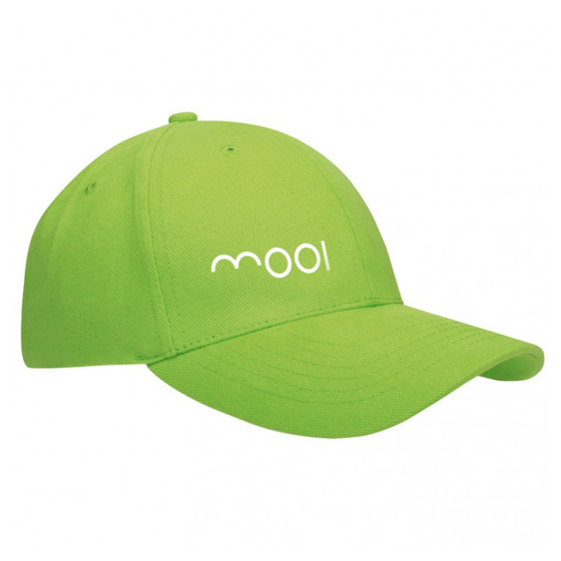 Heavy brushed cap - katoen - 6 panelen - verstevigde voorzijde - koperen bucklesluiting