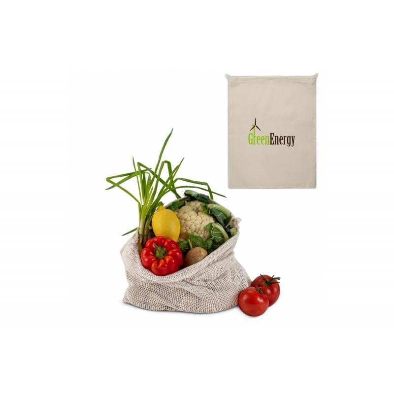 Groente en fruit zakje - katoen - 140 g/m² - 40 x 45 cm - Oeko-tex - ecru