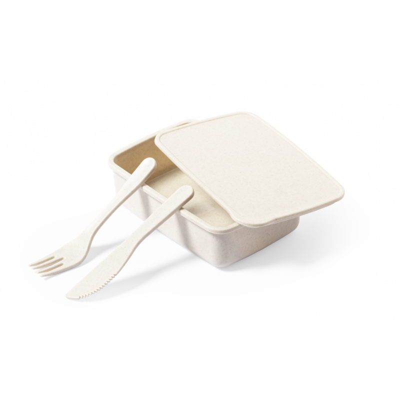 Harxem lunchbox 700ml - PP - elastische band - inclusief vork en mes