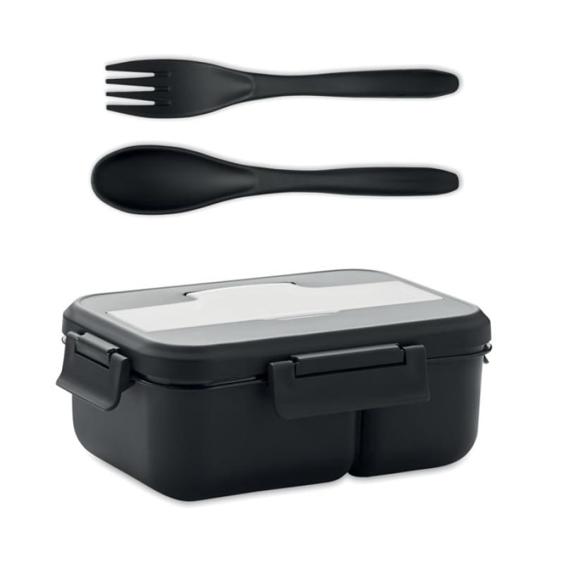 Makan lunchbox 1L - PP - 2 compartimenten - inclusief bestekset