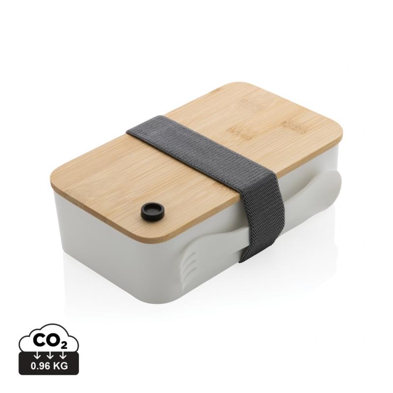 RCS lunchbox 700ml - gerecycled PP - bamboe deksel - elastische band