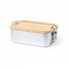 Plastil lunchbox 800ml - RVS - bamboe deksel - veiligheidssluiting