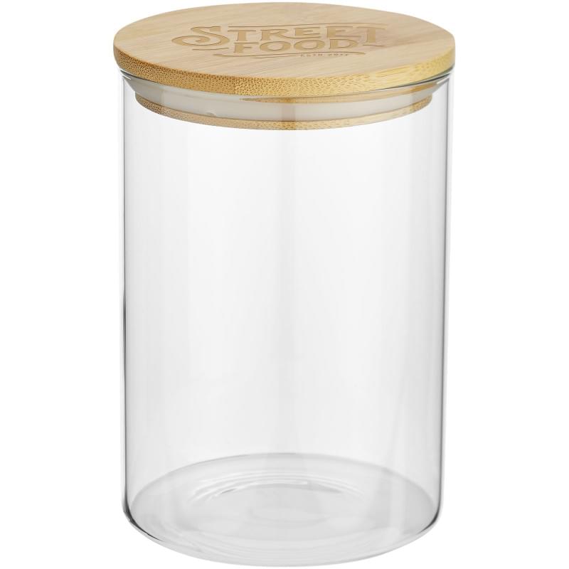 Seasons Boley voedselcontainer 550ml - glas - bamboe deksel