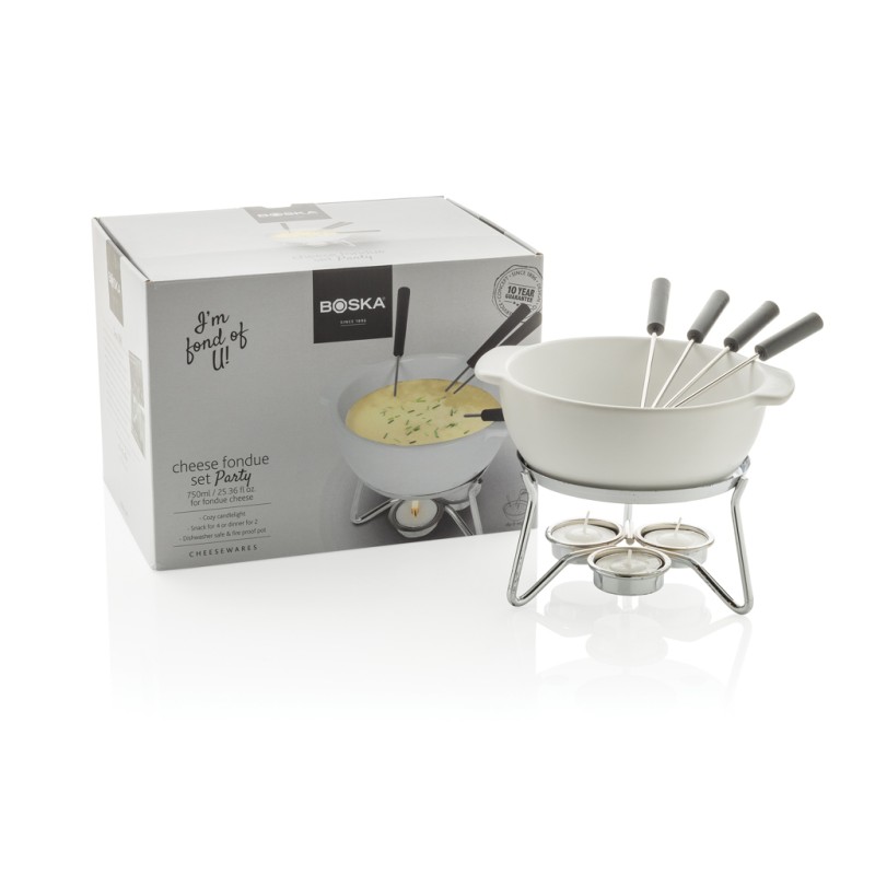 BOSKA Kaasfondueset Party 750 ml - keramiek/RVS 