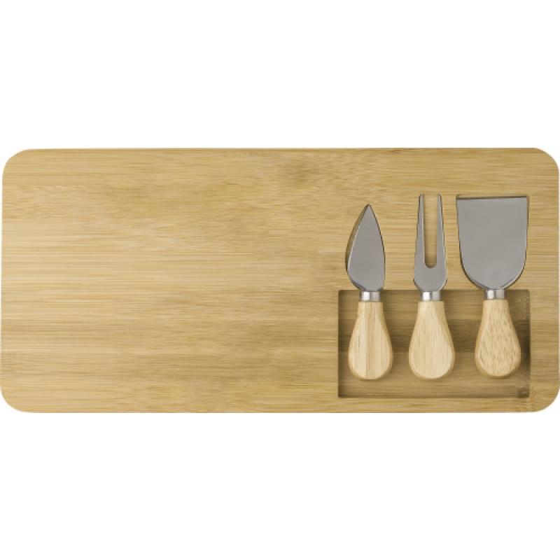 Kaasplank 38 x 19 cm - bamboe - 4-delig