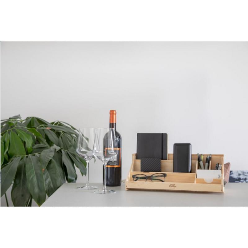 Rackpack Desk Topper - dennenhout - wijnkist en bureau-organiser in 1