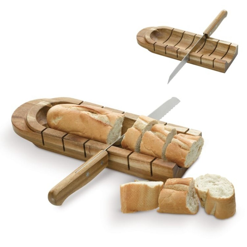 Stokbroodhouder 39,3 x 16,4 cm - bamboe - met mes