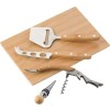 Kaas- en wijnset 25,5 x 19,5 cm - bamboe - 6-delig