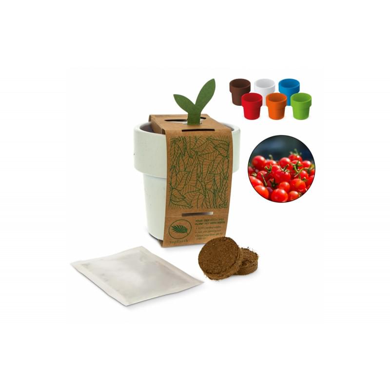 Hot-but-cool beker met kerstomaten zaadjes