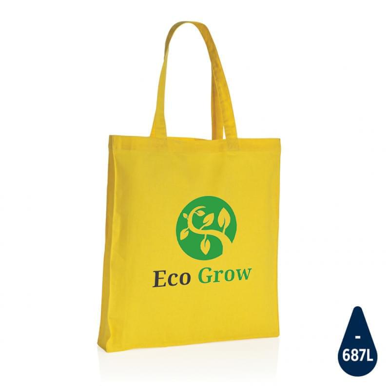 Impact AWARE™ gerecycled katoenen draagtas met bodem 145gr