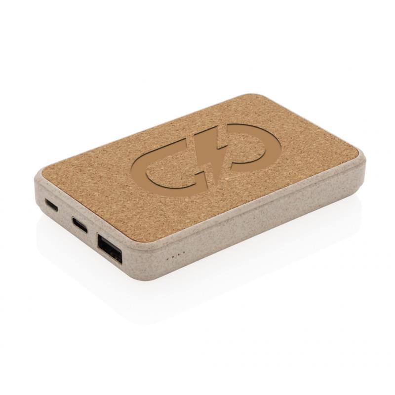 Powerbank - 5.000mAh - kurk/tarwestro - zakformaat