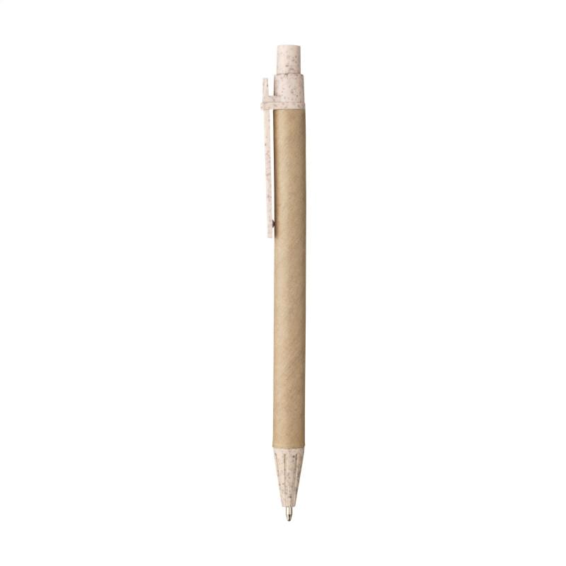 Balpen - papier en tarwestro - blauwe inkt
