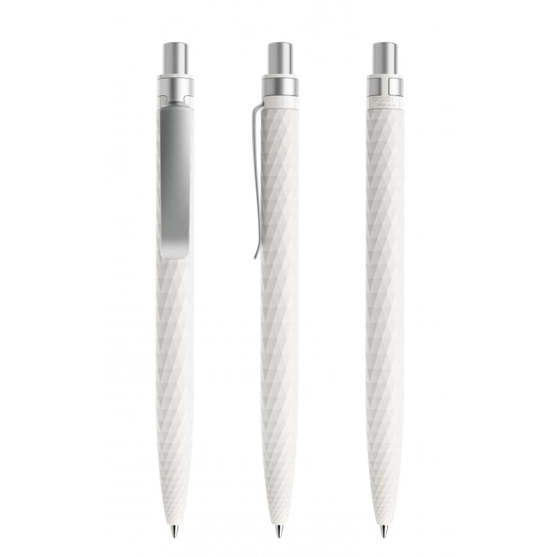 Prodir QS01 stone balpen - gerecycled kunststof - zwarte, blauwe inkt - comfortabele grip