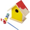 Houten vogelhuisje met verf set