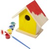 Houten vogelhuisje met verf set