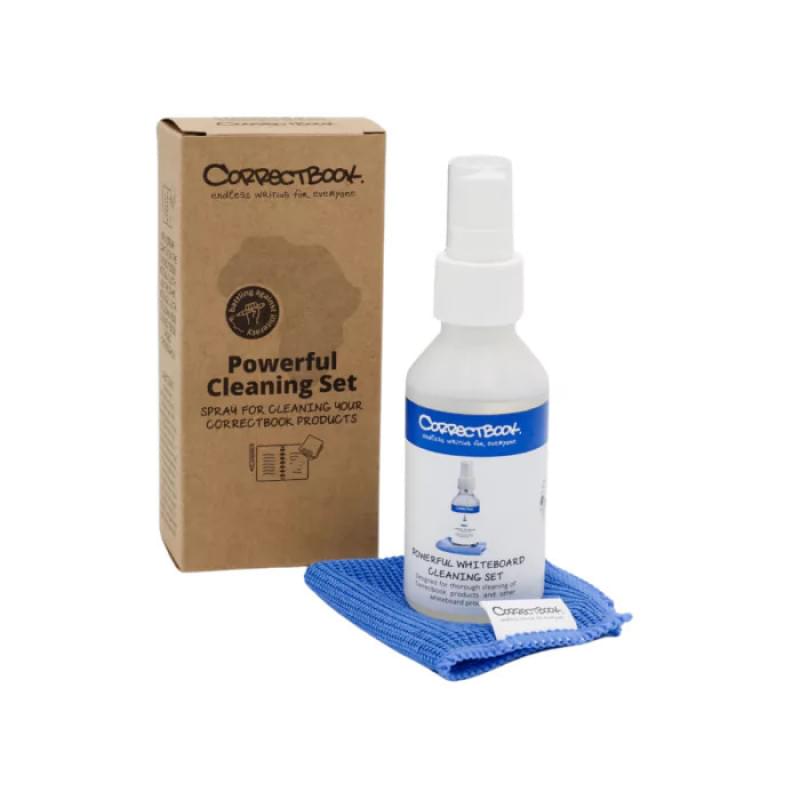 Correctbook schoonmaakset - 100 ml schoonmaakspray - microfiber doekje