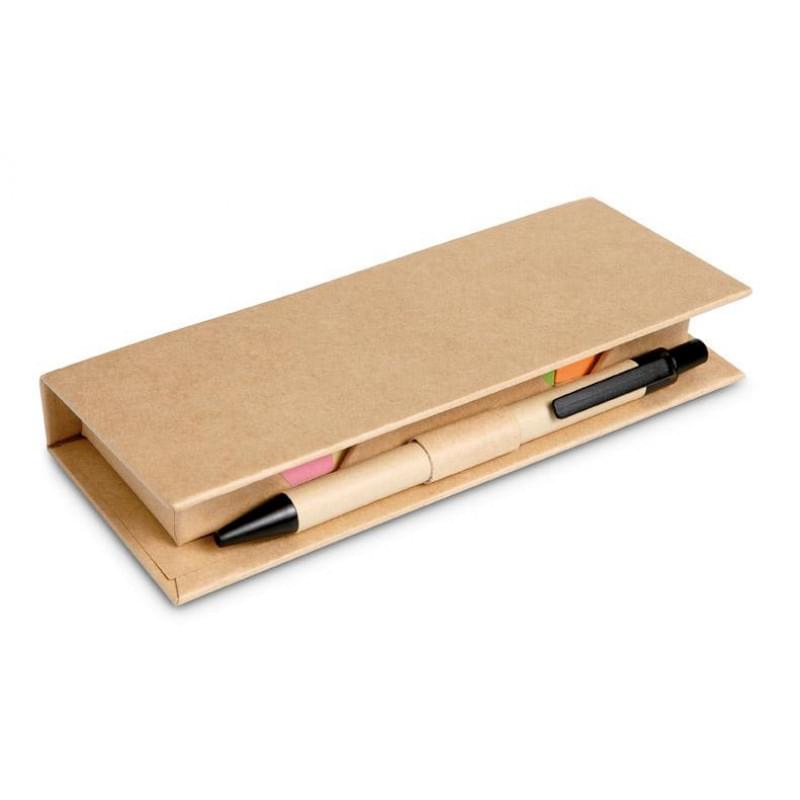 Memoset van karton met pen