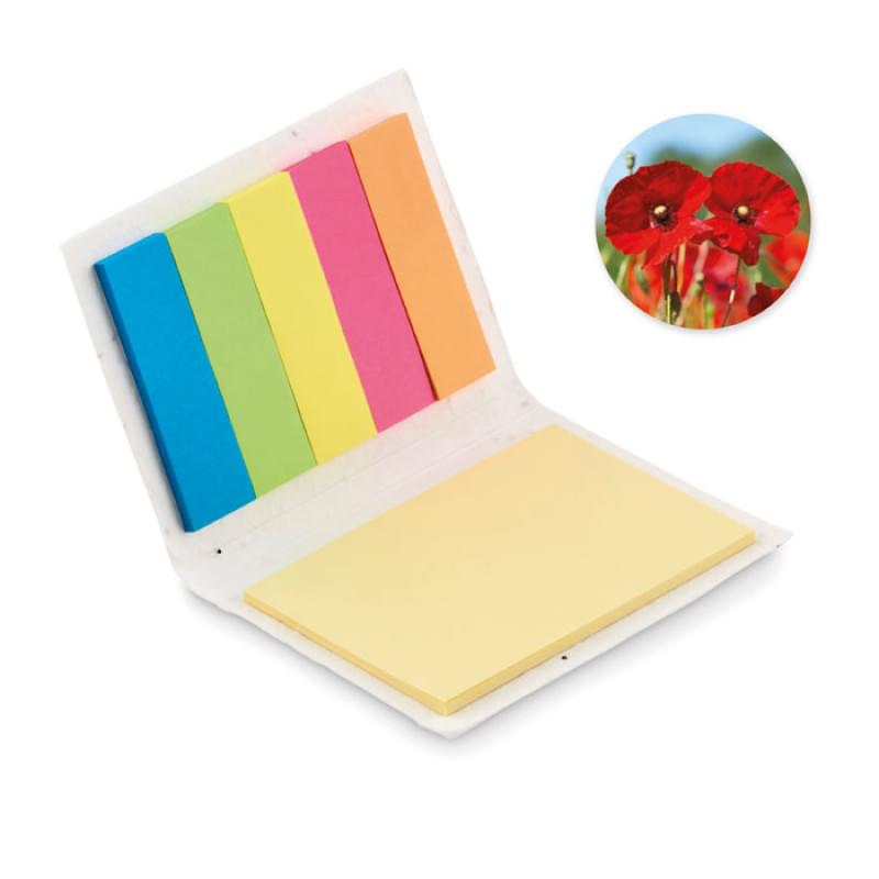 Vison Seed memoblok - gekleurde pagemarkers - zaadpapier