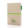 Eco notitieboek - A5 - katoen - 80 vellen - gelinieerd - elastieksluiting en bladwijzer