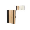 Notitieboek - A5 - bamboe/rPET polyester - 80 vellen - met elastieksluiting en lint