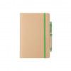 Esteka notitieboek - A5 - gerecycled karton - 60 vellen - pennenhouder en sluitelastiek - inclusief balpen