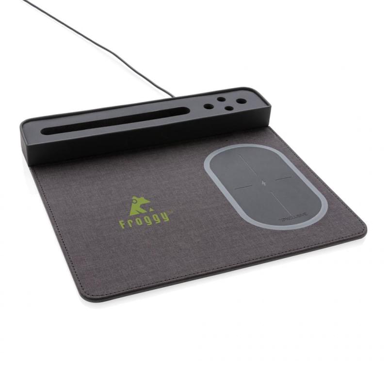 Air muismat - 5W - polyester - met draadloze oplader - met USB