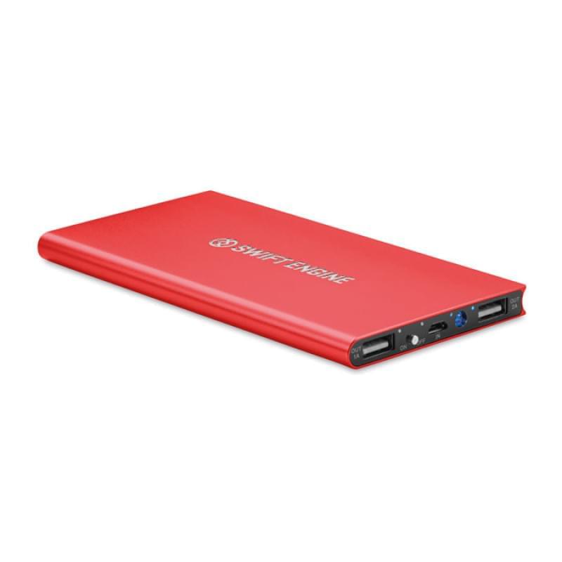 Powerbank - 8.000mAh - aluminium - plat ontwerp