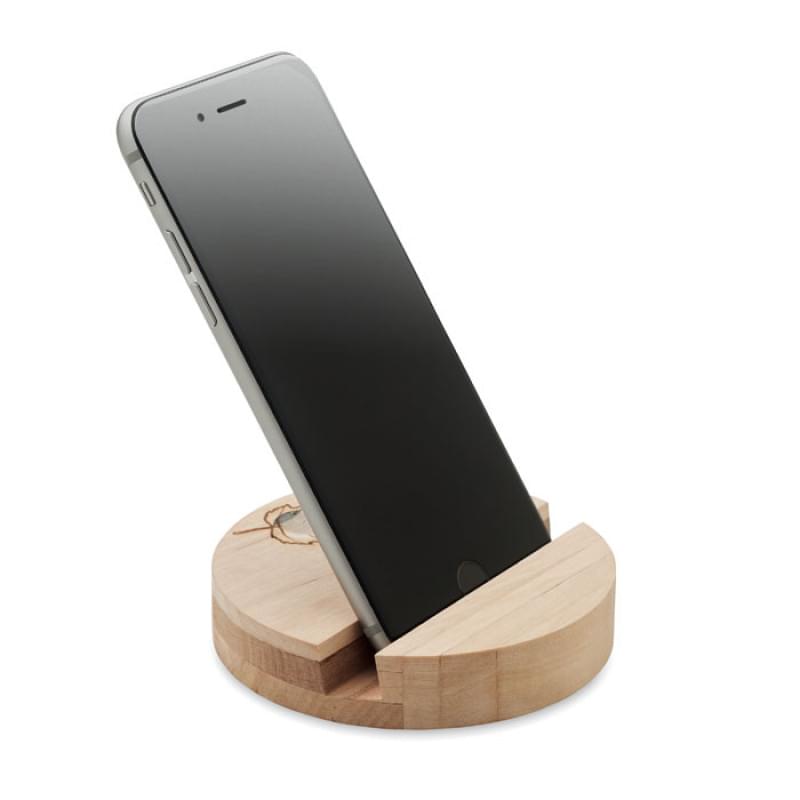 Grow round stand berkenhouten telefoonhouder