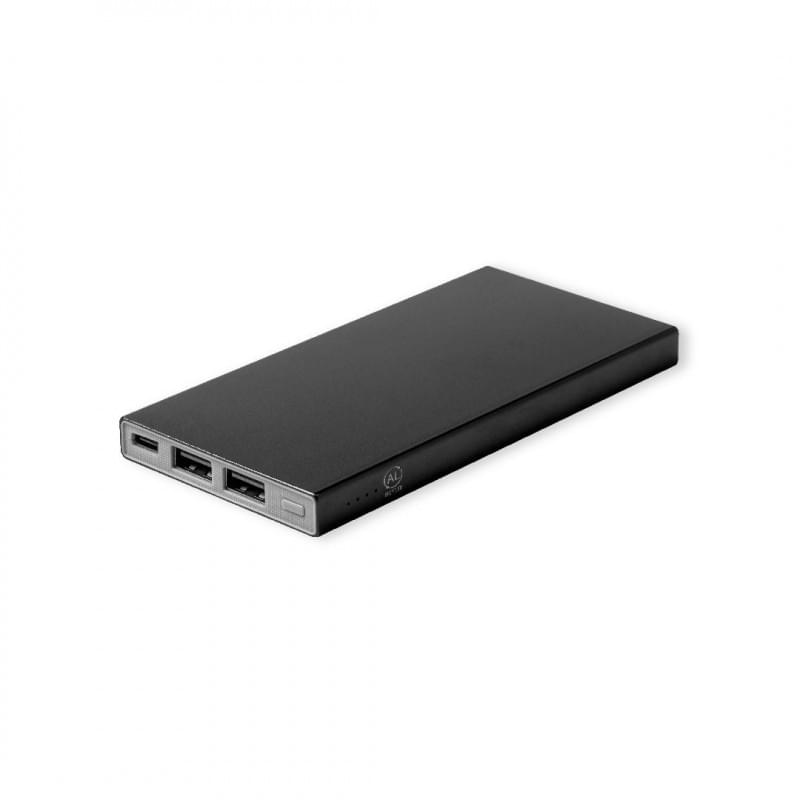 Ginval powerbank - 4.000mAh - recycled aluminium - plat ontwerp