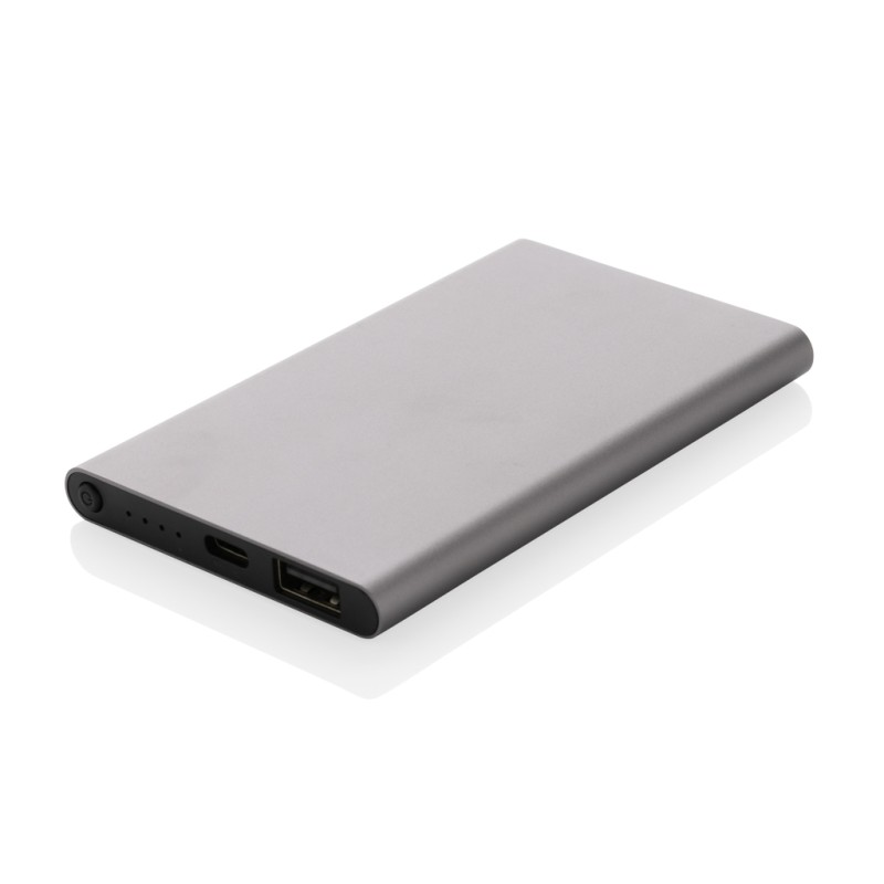 Powerbank - 4.000mAh - gereycled plastic/alu - plat ontwerp