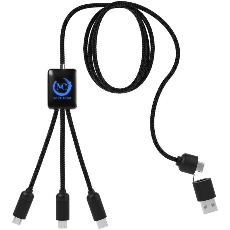 SCX C28 5 in 1 oplaadkabel - rPC - oplichtend logo - 3 verschillende connectoren