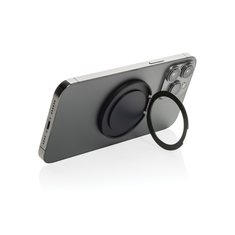 Terra magnetic telefoonhouder met ring - gerecycled ABS - extra sterke magneet - FSC® mix geschenkverpakking