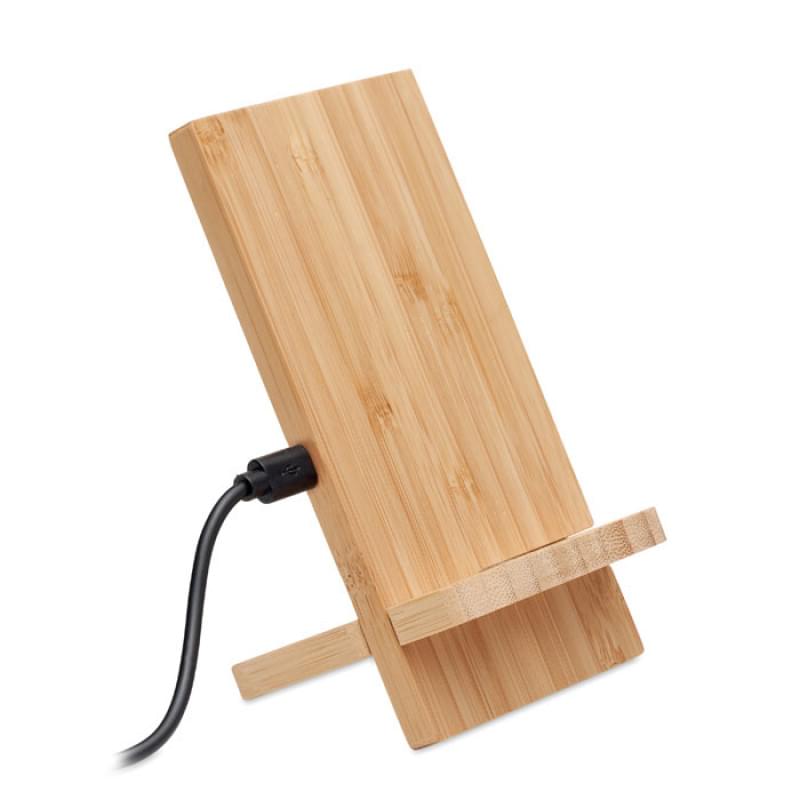 Whippy Plus oplader - 10W - bamboe - draadloos - telefoonstandaard