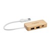 Hubbam 3-poorts USB-hub - bamboe - USB-C en A