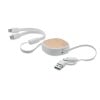 Togobom multi-USB oplaadkabel - kunststof en bamboe - 90 cm