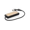 Link dubbele USB-hub - gerecycled kunststof/bamboe - USB-C en A