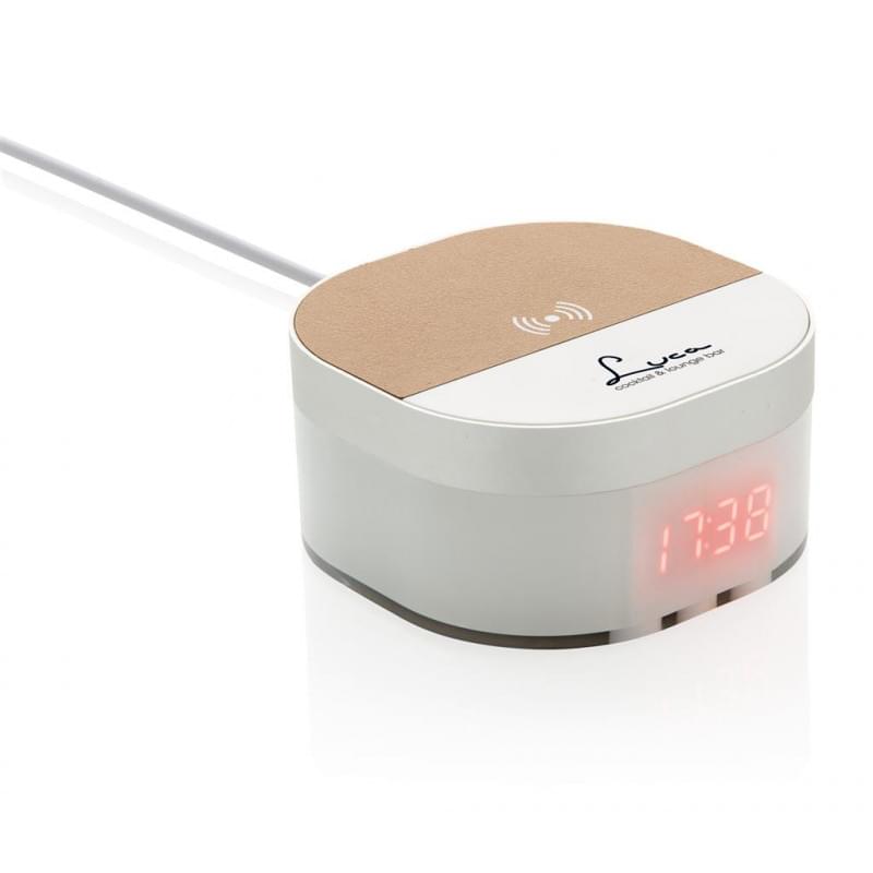 Aria oplader - 5W - kunststof - draadloos - met digitale klok
