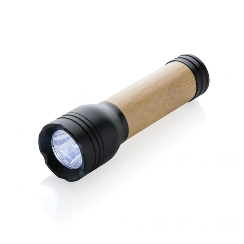 Lucid zaklamp - gerecycled plastic/bamboe - oplaadbaar - 3 uur levensduur - 50M bereik