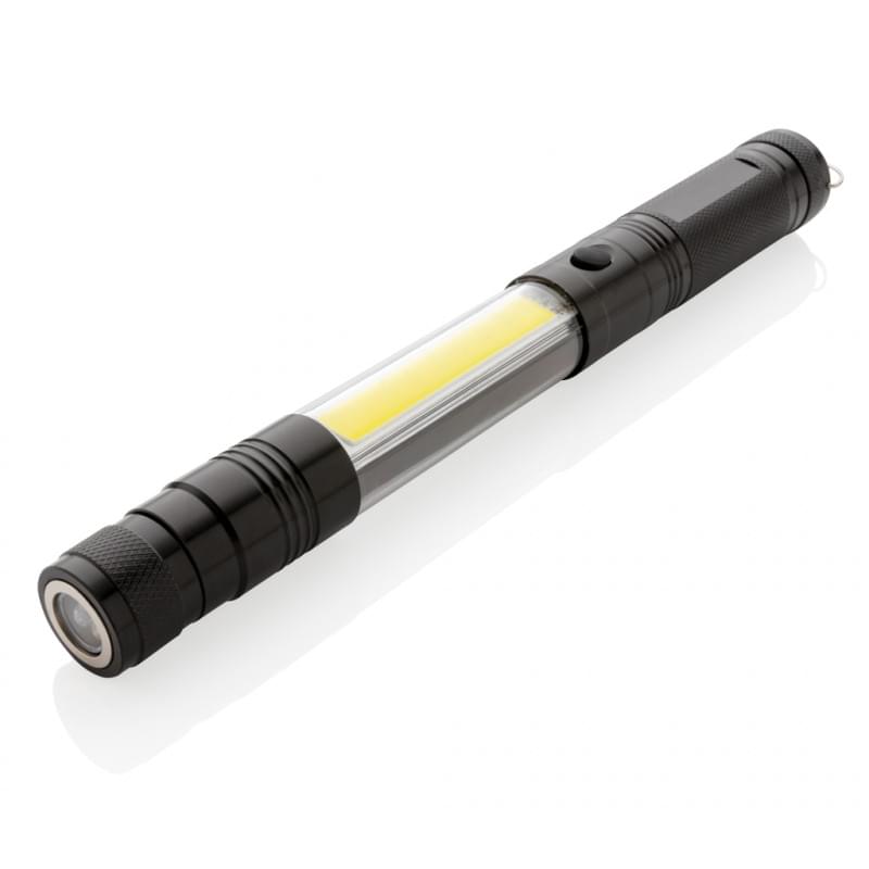 Uitschuifbare zaklamp - aluminium - LED - 10M bereik - 1 uur levensduur